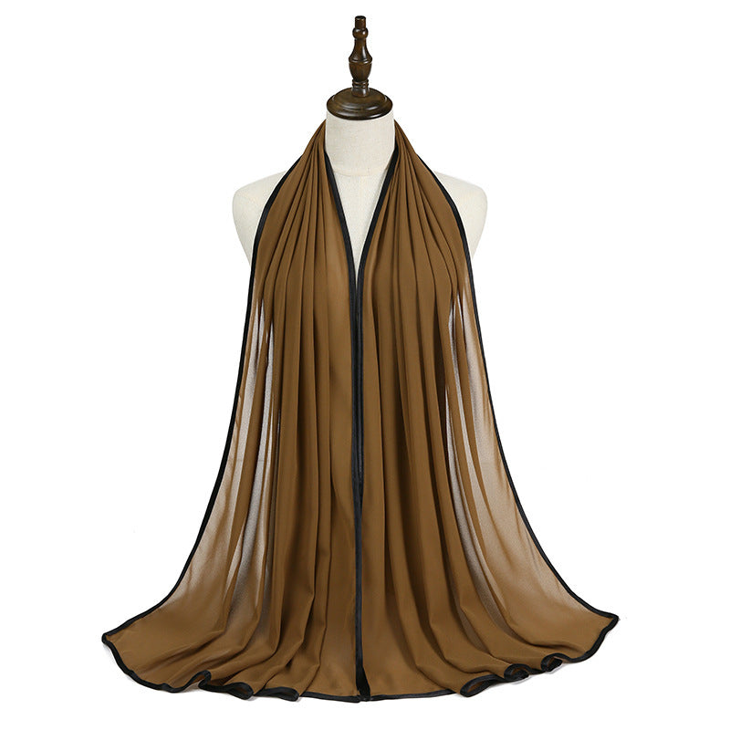 Lady's Chiffon Wrapped Fringe Scarf