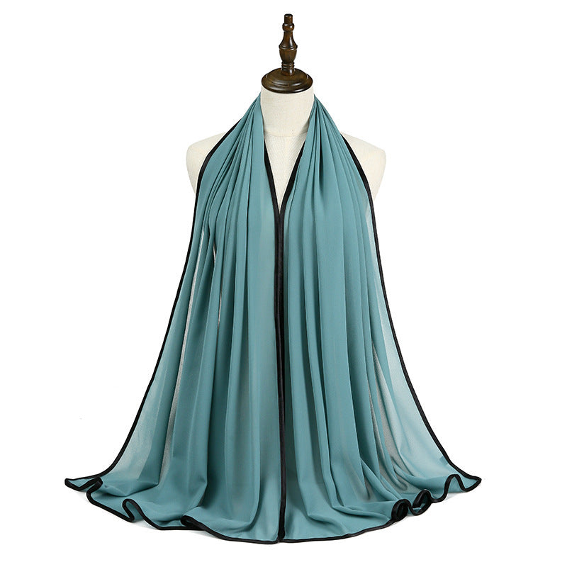 Lady's Chiffon Wrapped Fringe Scarf