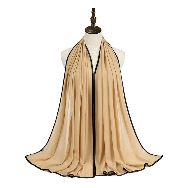 Lady's Chiffon Wrapped Fringe Scarf