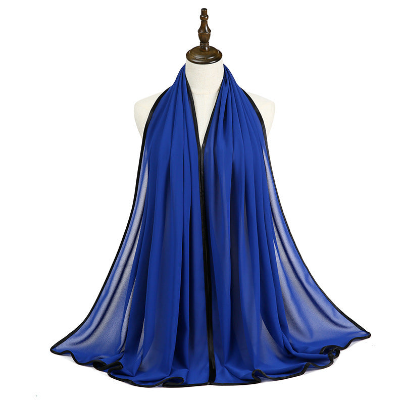 Lady's Chiffon Wrapped Fringe Scarf