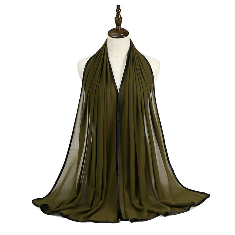 Lady's Chiffon Wrapped Fringe Scarf
