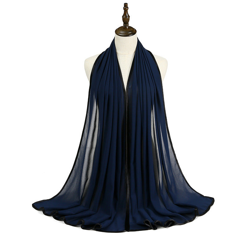Lady's Chiffon Wrapped Fringe Scarf