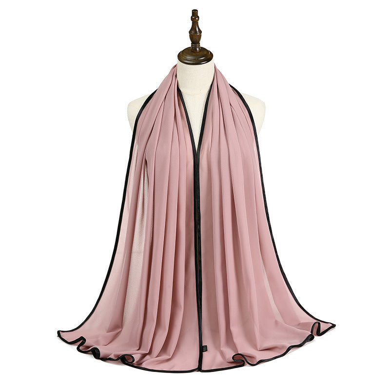 Lady's Chiffon Wrapped Fringe Scarf