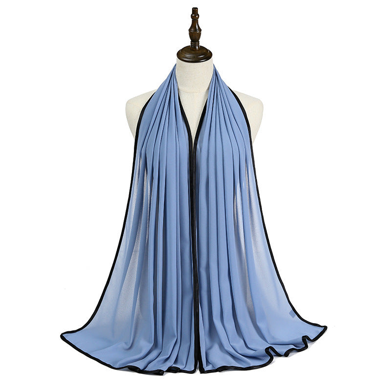 Lady's Chiffon Wrapped Fringe Scarf