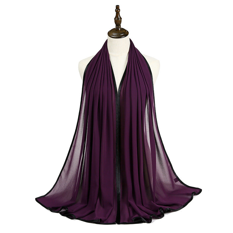 Lady's Chiffon Wrapped Fringe Scarf