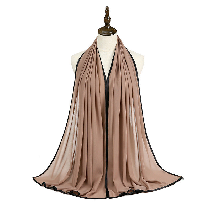 Lady's Chiffon Wrapped Fringe Scarf