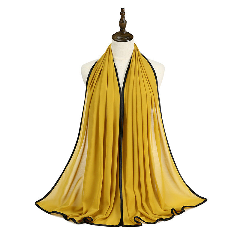 Lady's Chiffon Wrapped Fringe Scarf