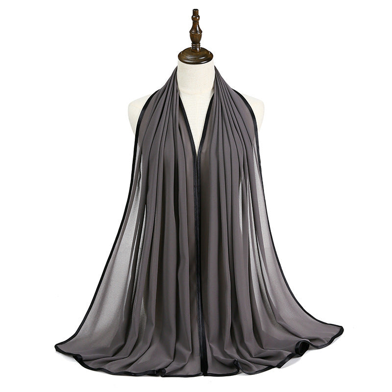 Lady's Chiffon Wrapped Fringe Scarf