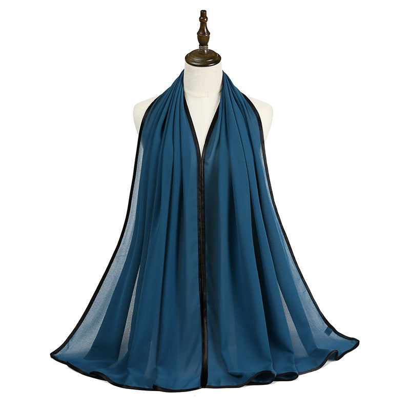 Lady's Chiffon Wrapped Fringe Scarf