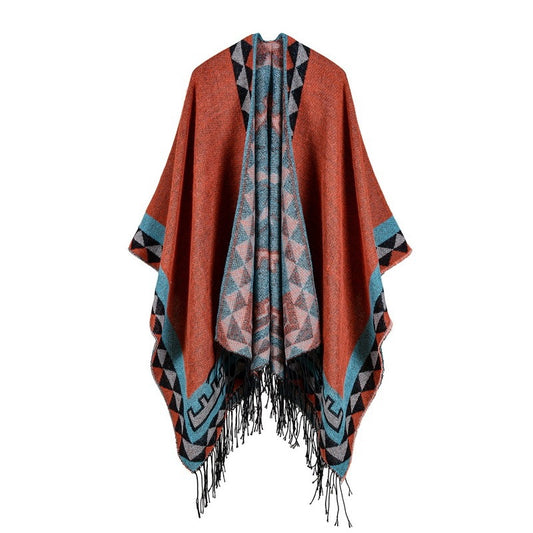 Long shawl with diamond fringe
