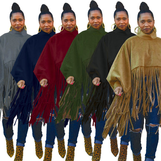 Women's Long Sleeve Fringe Top