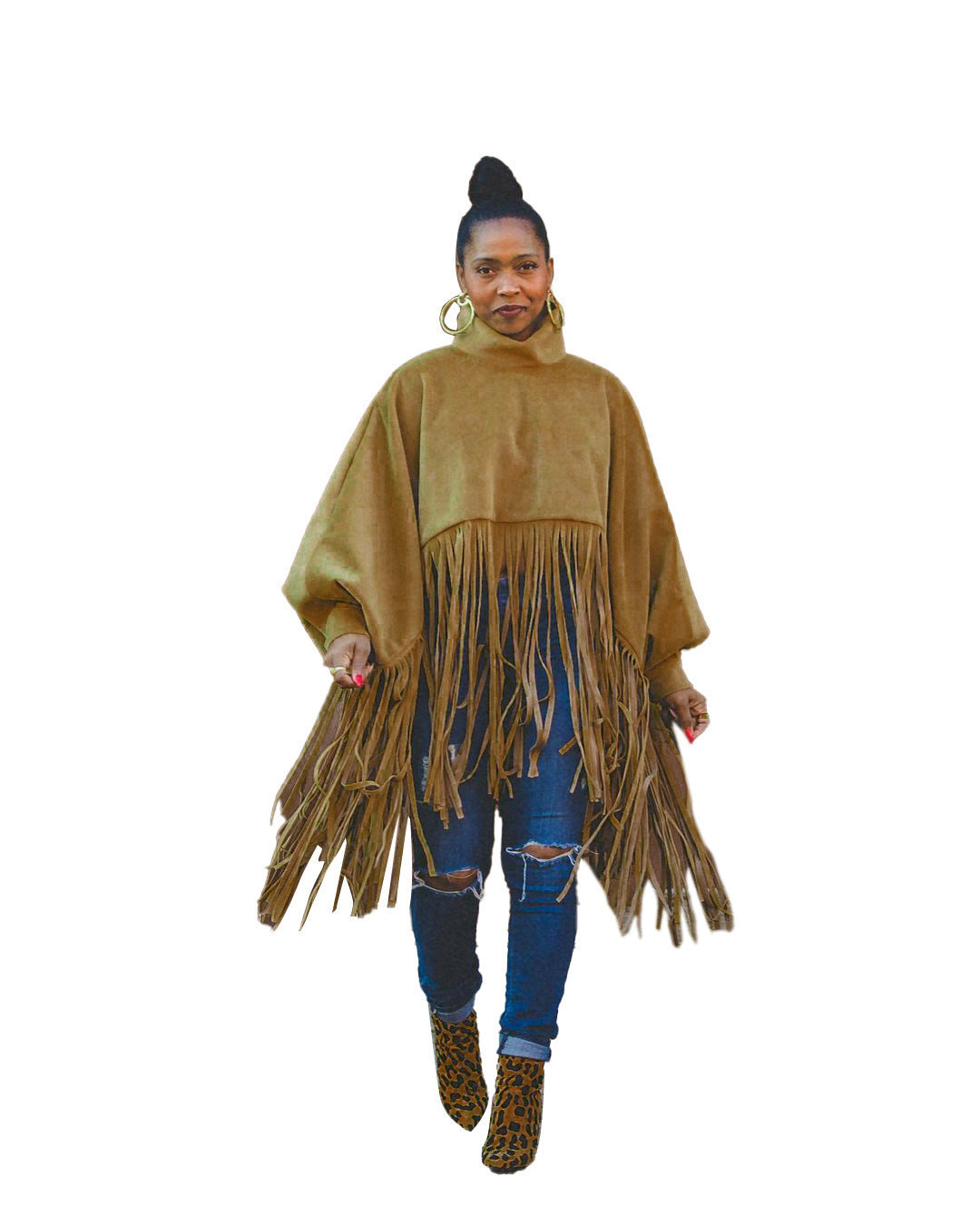 Women's Long Sleeve Fringe Top