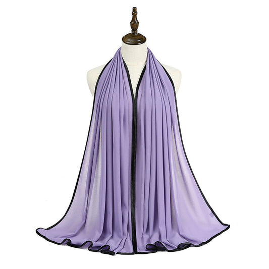 Lady's Chiffon Wrapped Fringe Scarf